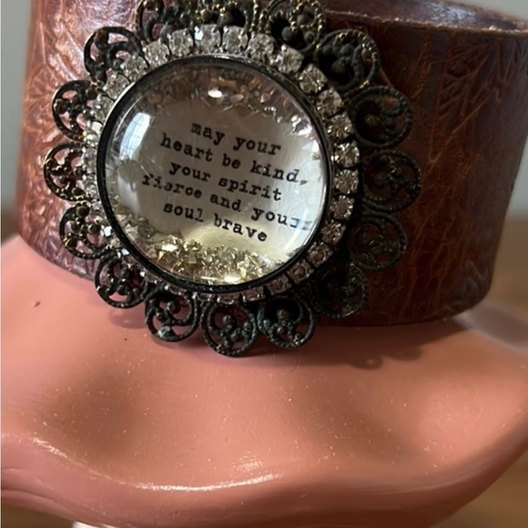 Jewelry - Repurposed leather belt bracelet
